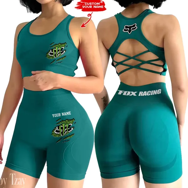 Fox Racing 2-PCS Seamless Women Yoga Set Workout Sportwear style 2025 CSB2PWSYS005 - Image 2
