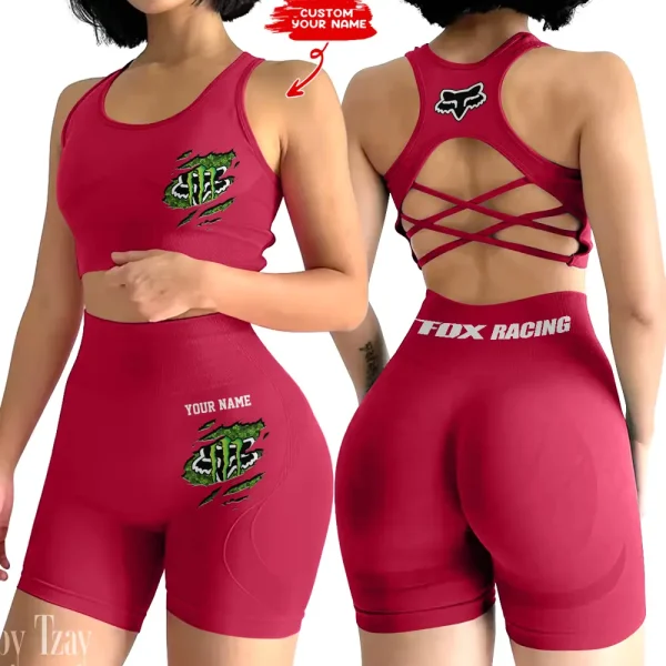 Fox Racing 2-PCS Seamless Women Yoga Set Workout Sportwear style 2025 CSB2PWSYS005