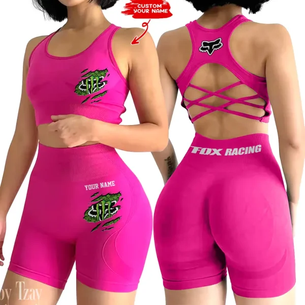 Fox Racing 2-PCS Seamless Women Yoga Set Workout Sportwear style 2025 CSB2PWSYS005 - Image 3