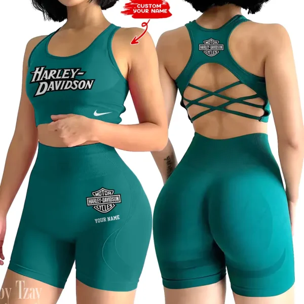 Harley Davidson 2-PCS Seamless Women Yoga Set Workout Sportwear style 2025 CSB2PWSYS006 - Image 2