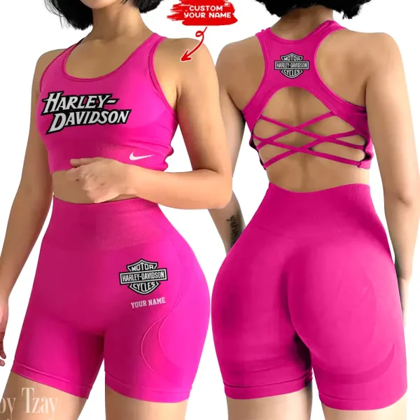 Harley Davidson 2-PCS Seamless Women Yoga Set Workout Sportwear style 2025 CSB2PWSYS006 - Image 4