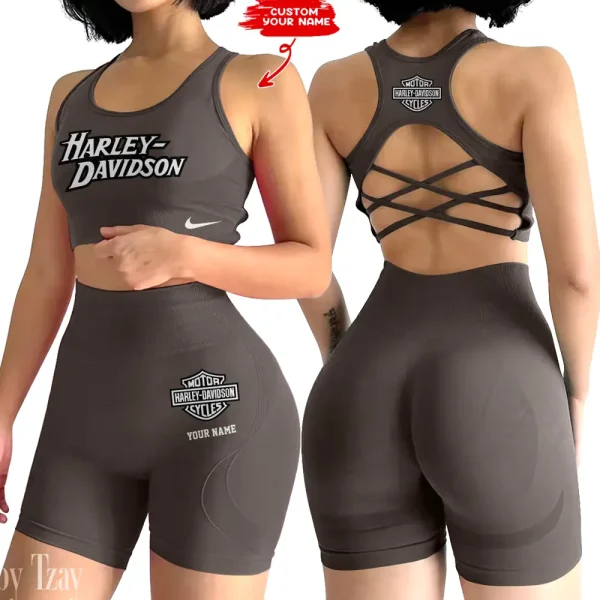 Harley Davidson 2-PCS Seamless Women Yoga Set Workout Sportwear style 2025 CSB2PWSYS006 - Image 6