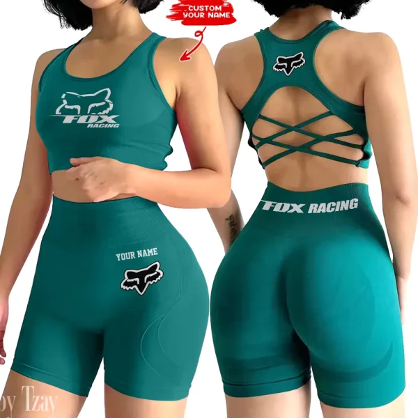Fox Racing 2-PCS Seamless Women Yoga Set Workout Sportwear style 2025 CSB2PWSYS007