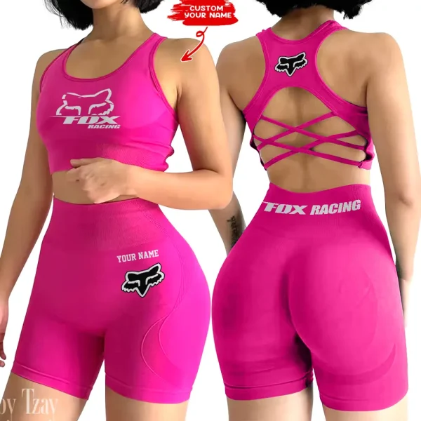 Fox Racing 2-PCS Seamless Women Yoga Set Workout Sportwear style 2025 CSB2PWSYS007 - Image 3