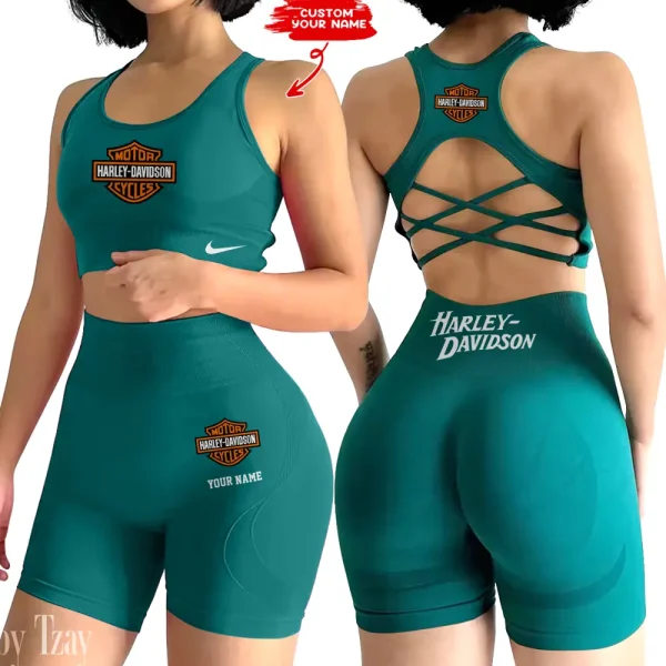 Harley Davidson 2-PCS Seamless Women Yoga Set Workout Sportwear style 2025 CSB2PWSYS008 - Image 2