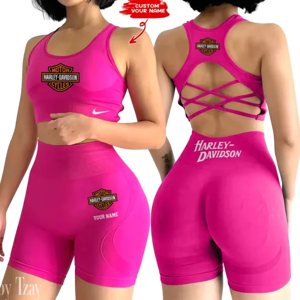 Harley Davidson 2-PCS Seamless Women Yoga Set Workout Sportwear style 2025 CSB2PWSYS008