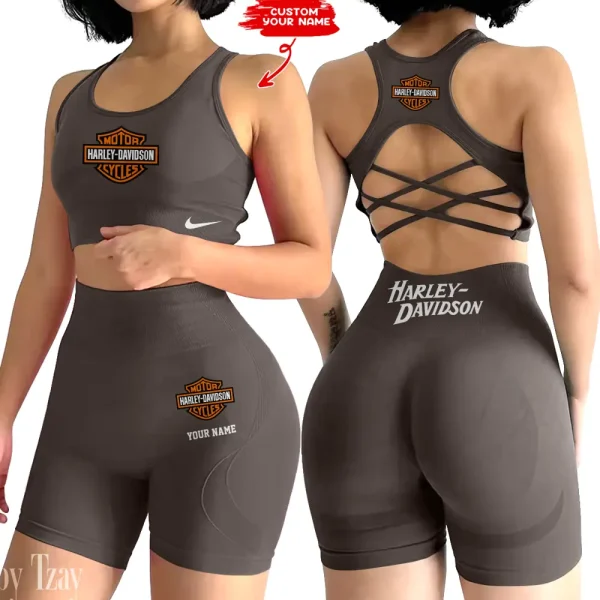 Harley Davidson 2-PCS Seamless Women Yoga Set Workout Sportwear style 2025 CSB2PWSYS008 - Image 5