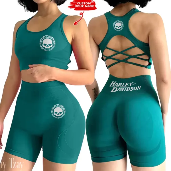 Harley Davidson 2-PCS Seamless Women Yoga Set Workout Sportwear style 2025 CSB2PWSYS009