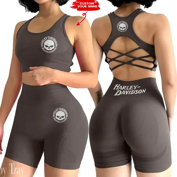 Harley Davidson 2-PCS Seamless Women Yoga Set Workout Sportwear style 2025 CSB2PWSYS009 - Image 5
