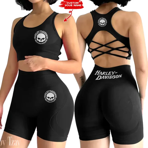 Harley Davidson 2-PCS Seamless Women Yoga Set Workout Sportwear style 2025 CSB2PWSYS009 - Image 6