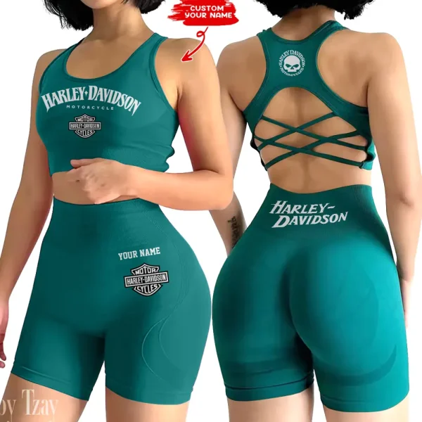 Harley Davidson 2-PCS Seamless Women Yoga Set Workout Sportwear style 2025 CSB2PWSYS010