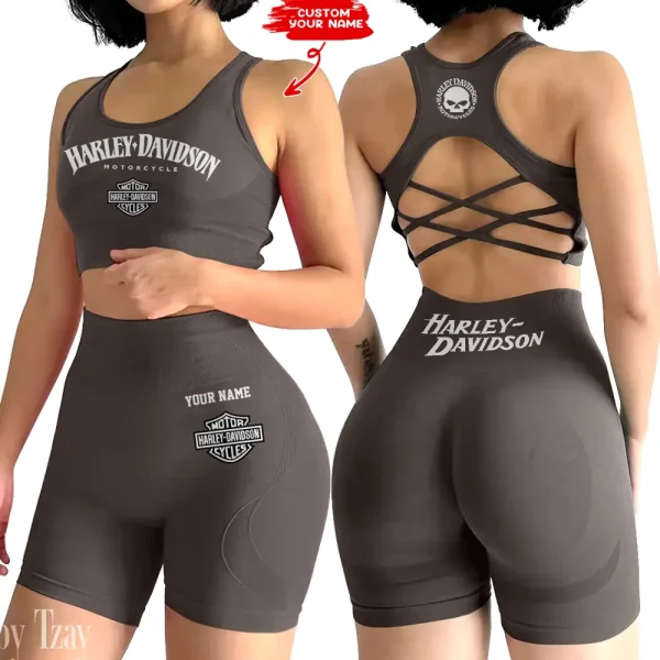 Harley Davidson 2-PCS Seamless Women Yoga Set Workout Sportwear style 2025 CSB2PWSYS010 - Image 5