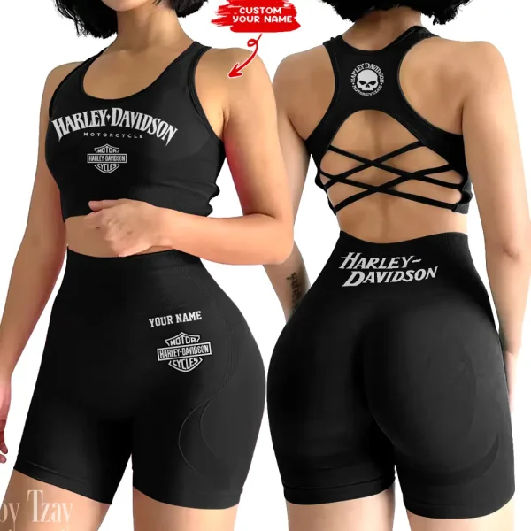 Harley Davidson 2-PCS Seamless Women Yoga Set Workout Sportwear style 2025 CSB2PWSYS010 - Image 6