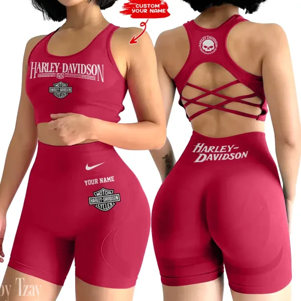 Harley Davidson 2-PCS Seamless Women Yoga Set Workout Sportwear style 2025 CSB2PWSYS011
