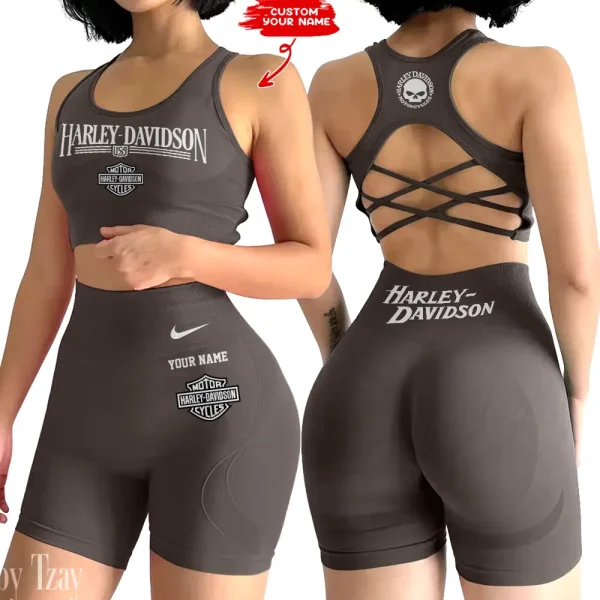Harley Davidson 2-PCS Seamless Women Yoga Set Workout Sportwear style 2025 CSB2PWSYS011 - Image 5