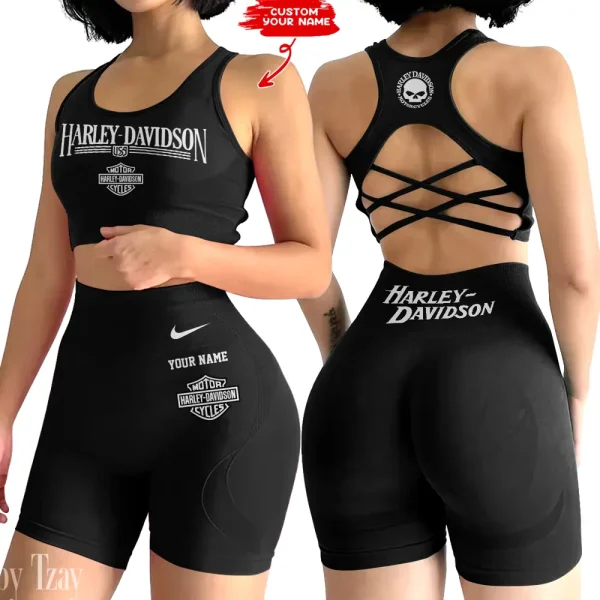 Harley Davidson 2-PCS Seamless Women Yoga Set Workout Sportwear style 2025 CSB2PWSYS011 - Image 6