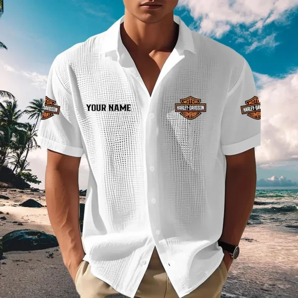Harley Davidson Button-Up Cuban Collar Shirt KDASP72749