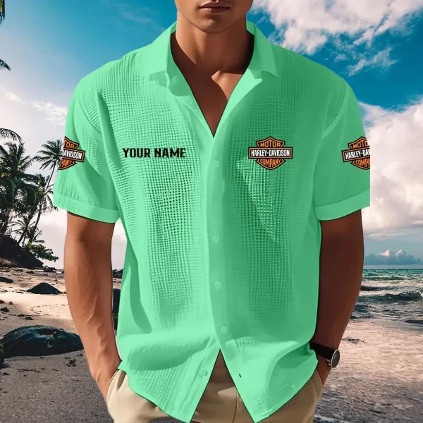 Harley Davidson Button-Up Cuban Collar Shirt KDASP72749