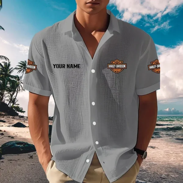 Harley Davidson Button-Up Cuban Collar Shirt KDASP72749