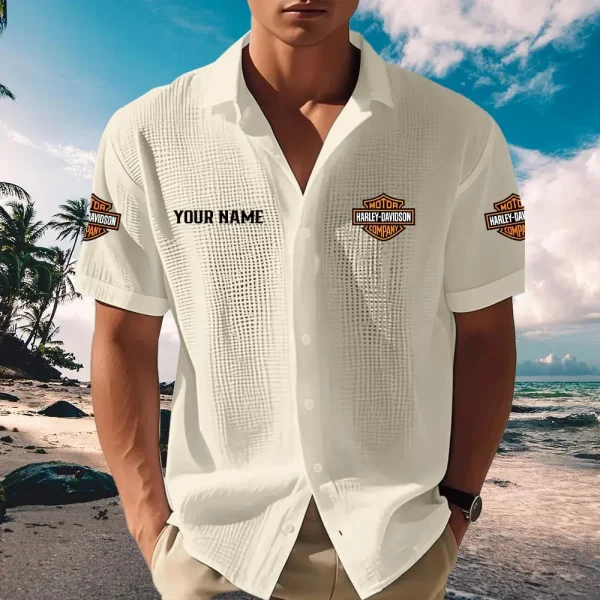 Harley Davidson Button-Up Cuban Collar Shirt KDASP72749