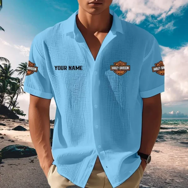 Harley Davidson Button-Up Cuban Collar Shirt KDASP72749