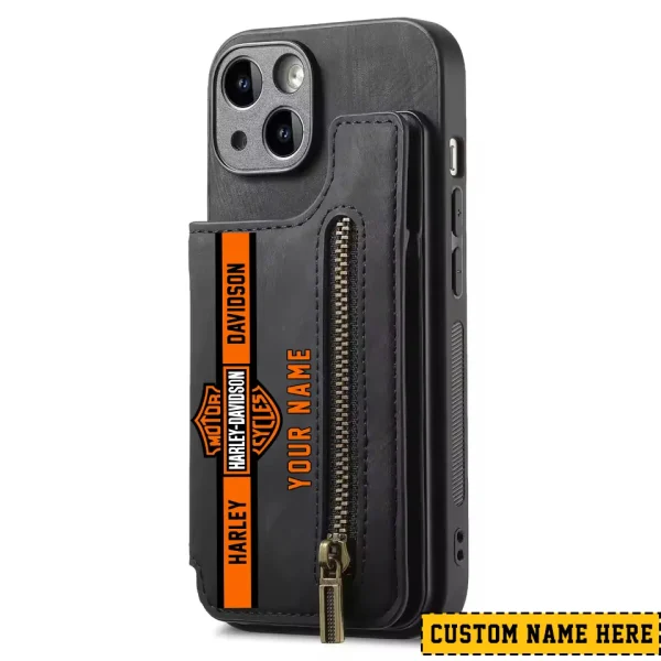 Harley Davidson Classic Zipper Leather Wallet Phone Case New 2025 CBSCLWPC002