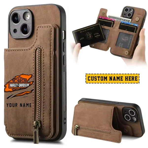 Harley Davidson Classic Zipper Leather Wallet Phone Case New 2025 CBSCLWPC003 - Image 2