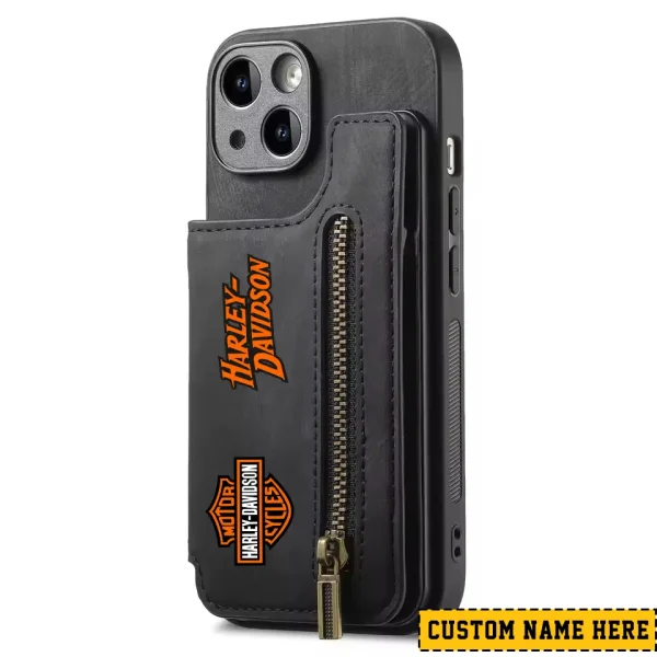 Harley Davidson Classic Zipper Leather Wallet Phone Case New 2025 CBSCLWPC004
