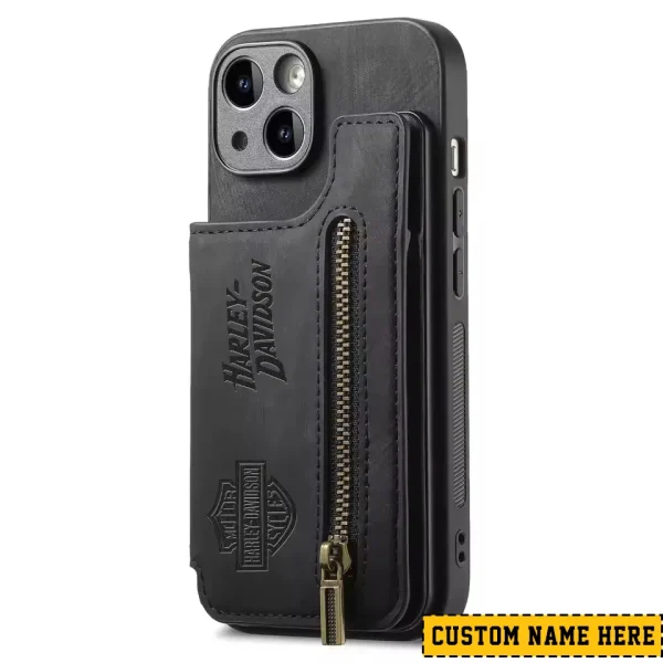 Harley Davidson Classic Zipper Leather Wallet Phone Case New 2025 CBSCLWPC005