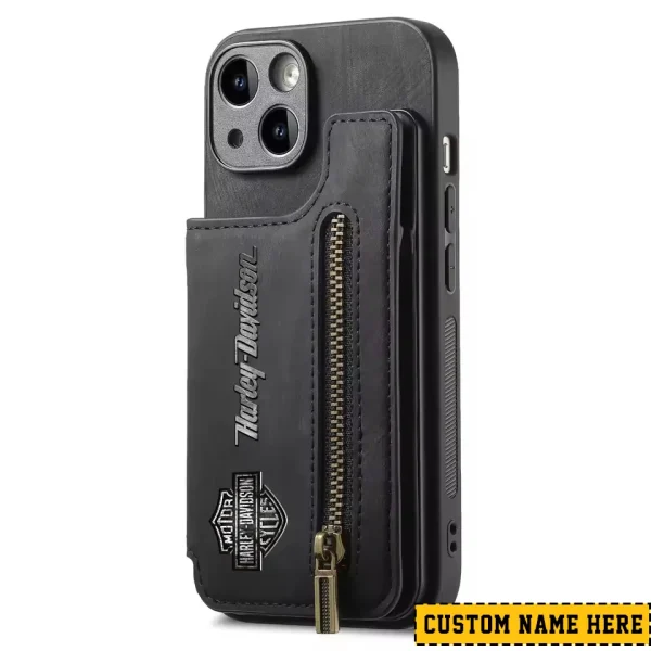 Harley Davidson Classic Zipper Leather Wallet Phone Case New 2025 CBSCLWPC007
