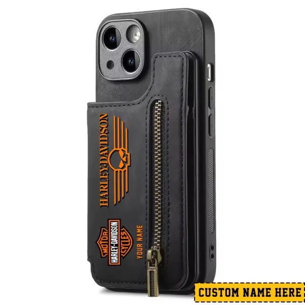 Harley Davidson Classic Zipper Leather Wallet Phone Case New 2025 CBSCLWPC008