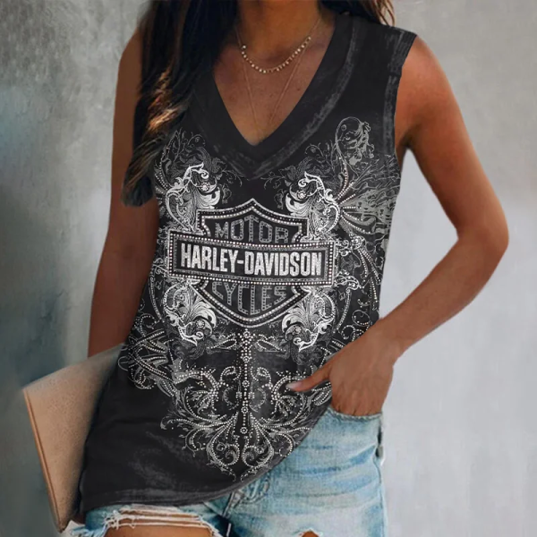 Harley Davidson V-neck Women's Vest CBSVWVEST017