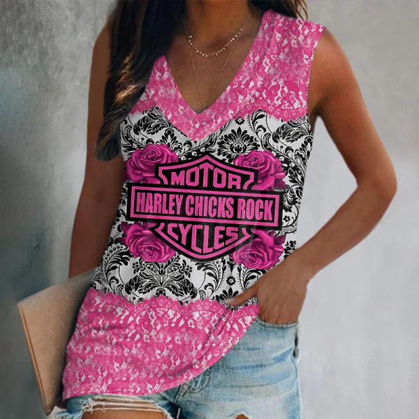 Harley Davidson V-neck Women's Vest CBSVWVEST019