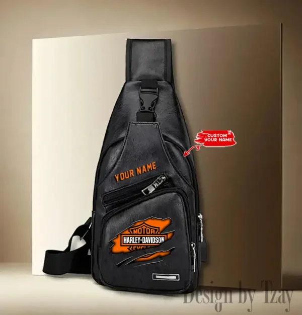 Harley Davidson Leather Sling Backpack With Adjustable Strap CBSLTBPAS004
