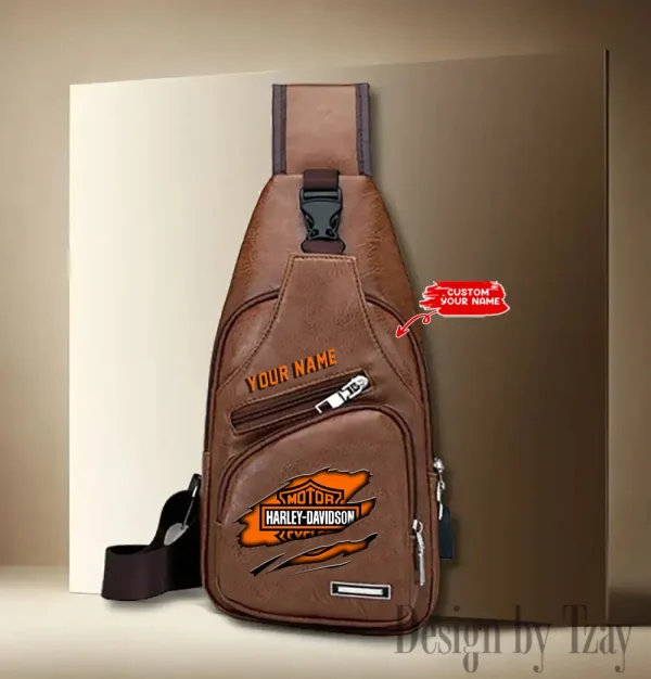Harley Davidson Leather Sling Backpack With Adjustable Strap CBSLTBPAS004
