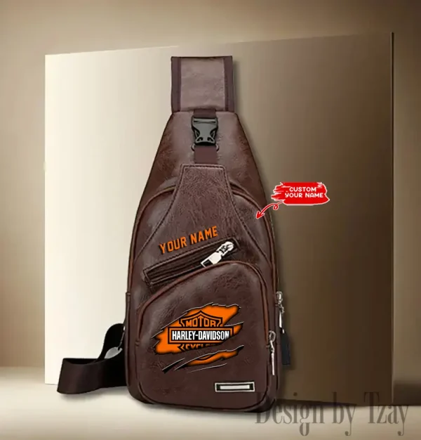 Harley Davidson Leather Sling Backpack With Adjustable Strap CBSLTBPAS004