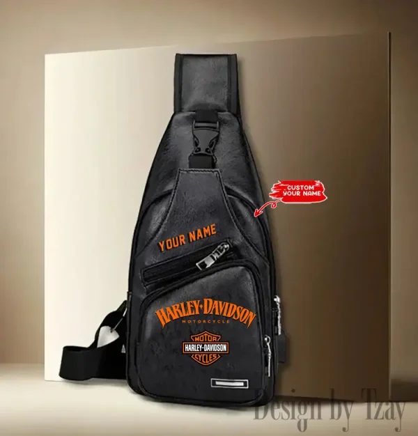 Harley Davidson Leather Sling Backpack With Adjustable Strap CBSLTBPAS010