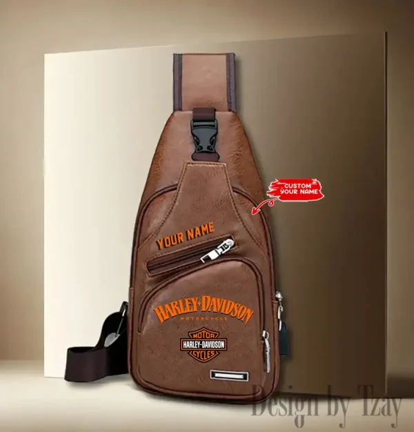 Harley Davidson Leather Sling Backpack With Adjustable Strap CBSLTBPAS010