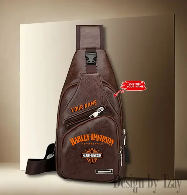 Harley Davidson Leather Sling Backpack With Adjustable Strap CBSLTBPAS010
