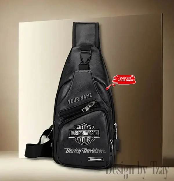 Harley Davidson Leather Sling Backpack With Adjustable Strap CBSLTBPAS012