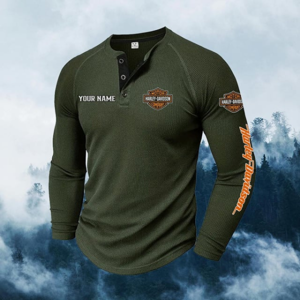 Harley Davidson Men's Henley Long Shirt KDAMAB73849