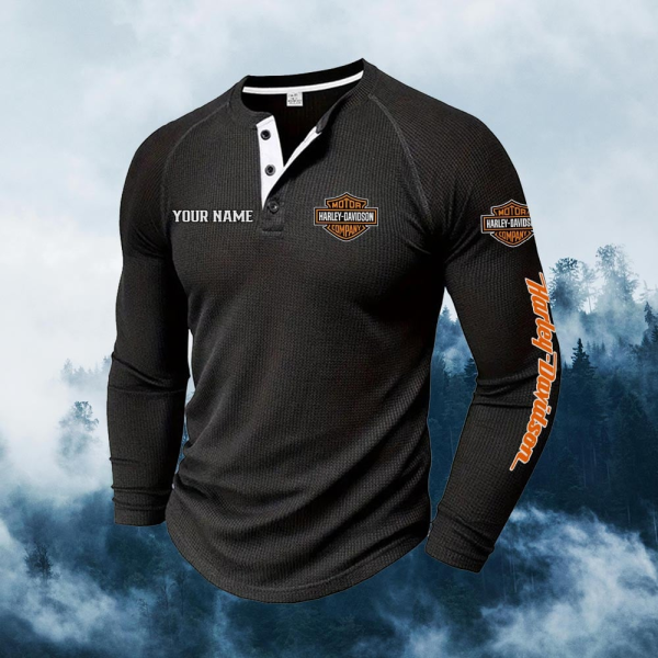 Harley Davidson Men's Henley Long Shirt KDAMAB73849