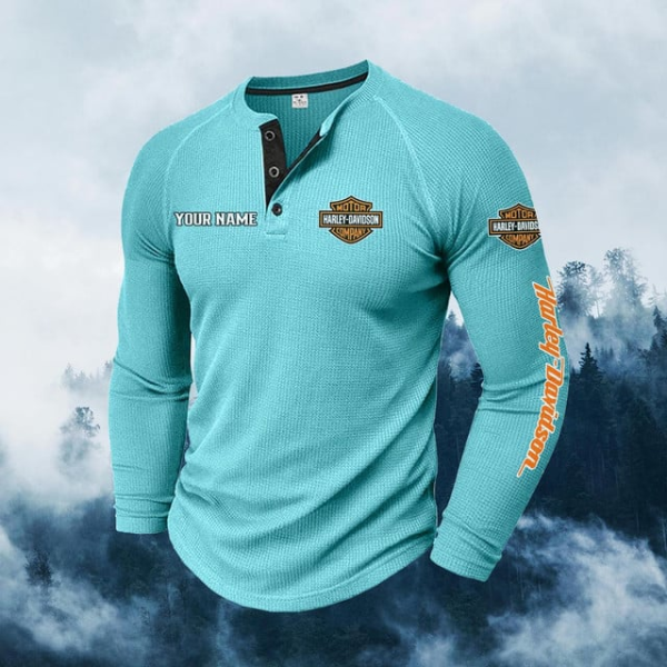 Harley Davidson Men's Henley Long Shirt KDAMAB73849