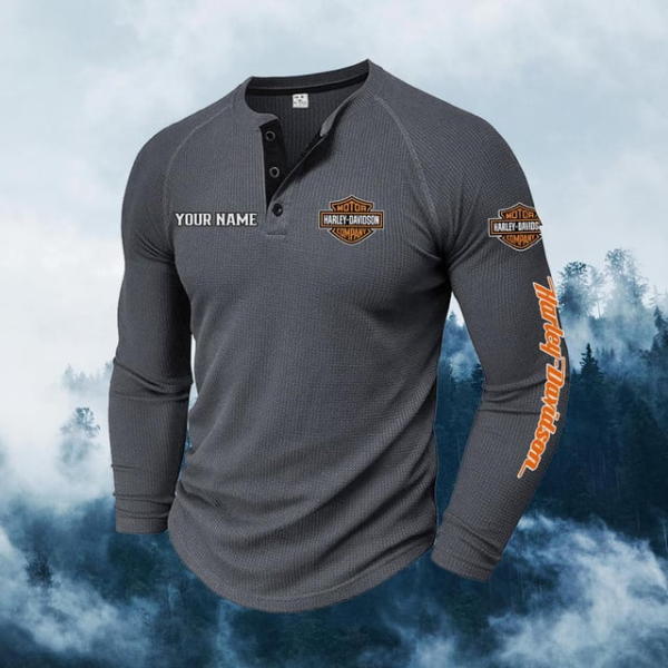 Harley Davidson Men's Henley Long Shirt KDAMAB73849
