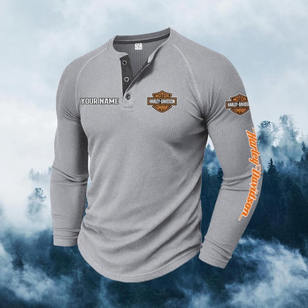 Harley Davidson Men's Henley Long Shirt KDAMAB73849