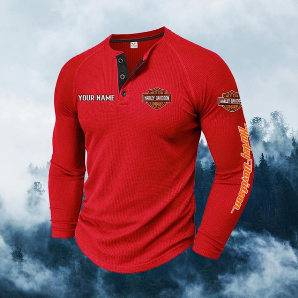Harley Davidson Men's Henley Long Shirt KDAMAB73849