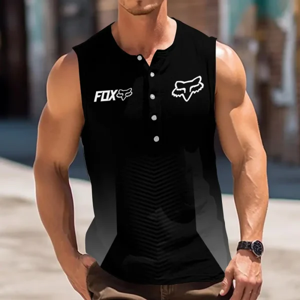 Fox Racing Button Tank Tops Sleeveless Summer Shirt VDBTSSS060