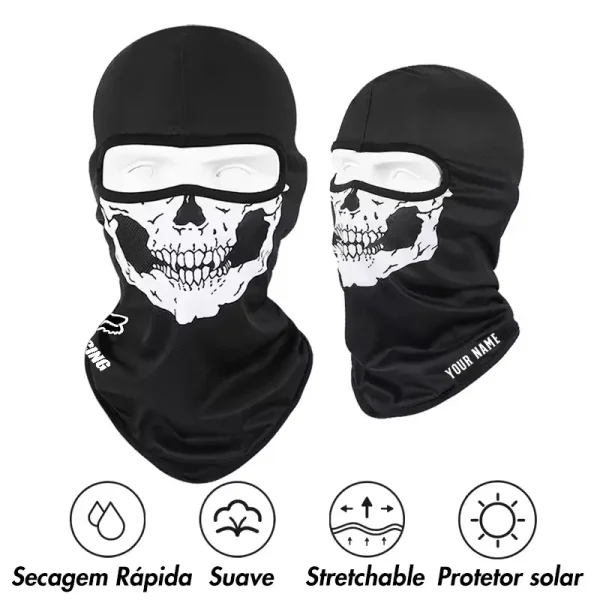 Fox Racing Musion Full Face Mask Black Ghosts Print Balaclava With Skull CBSMFMBG002 - Image 2