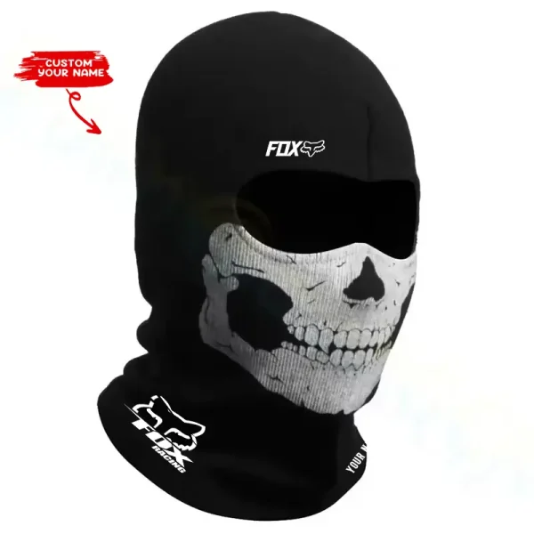 Fox Racing Musion Full Face Mask Black Ghosts Print Balaclava With Skull CBSMFMBG004