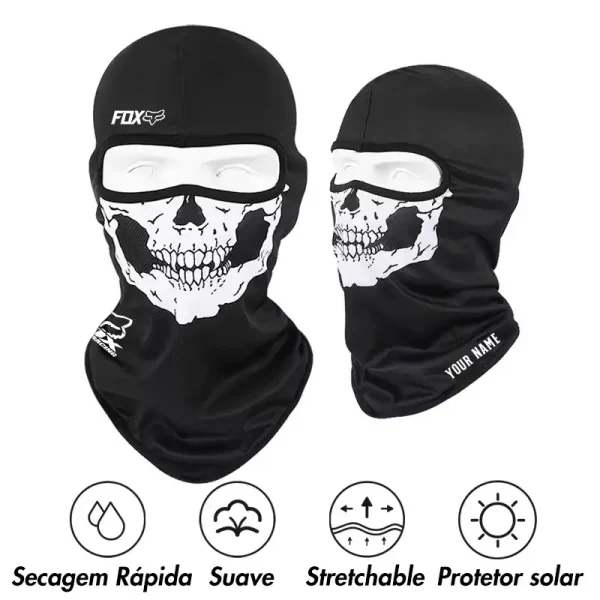 Fox Racing Musion Full Face Mask Black Ghosts Print Balaclava With Skull CBSMFMBG004 - Image 2